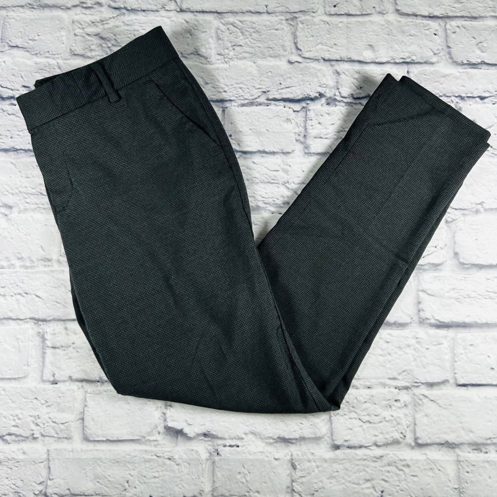 Banana Republic Factory Martin Fit Grey Micro-Houndstooth Dress Pants Womens 6S